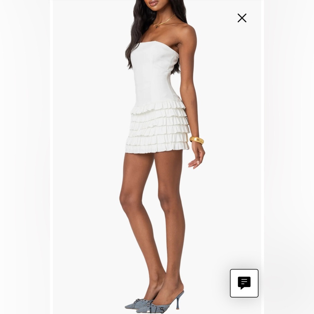 NWT Edikted Strapless Tiered Ruffle Hem Minidress